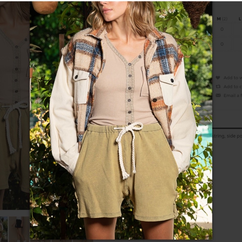 POL Waffle Knit Shorts with Drawstring